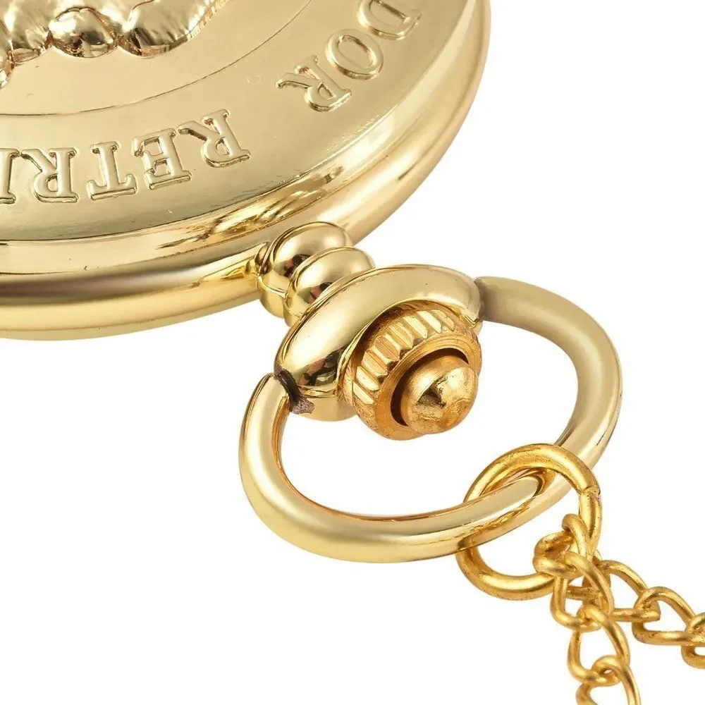 STRADA Labrador Pocket Watch in Goldtone with Chain 31 Inches